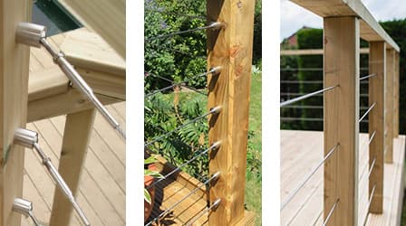 Wire Balustrade Angles and through Post Mount
